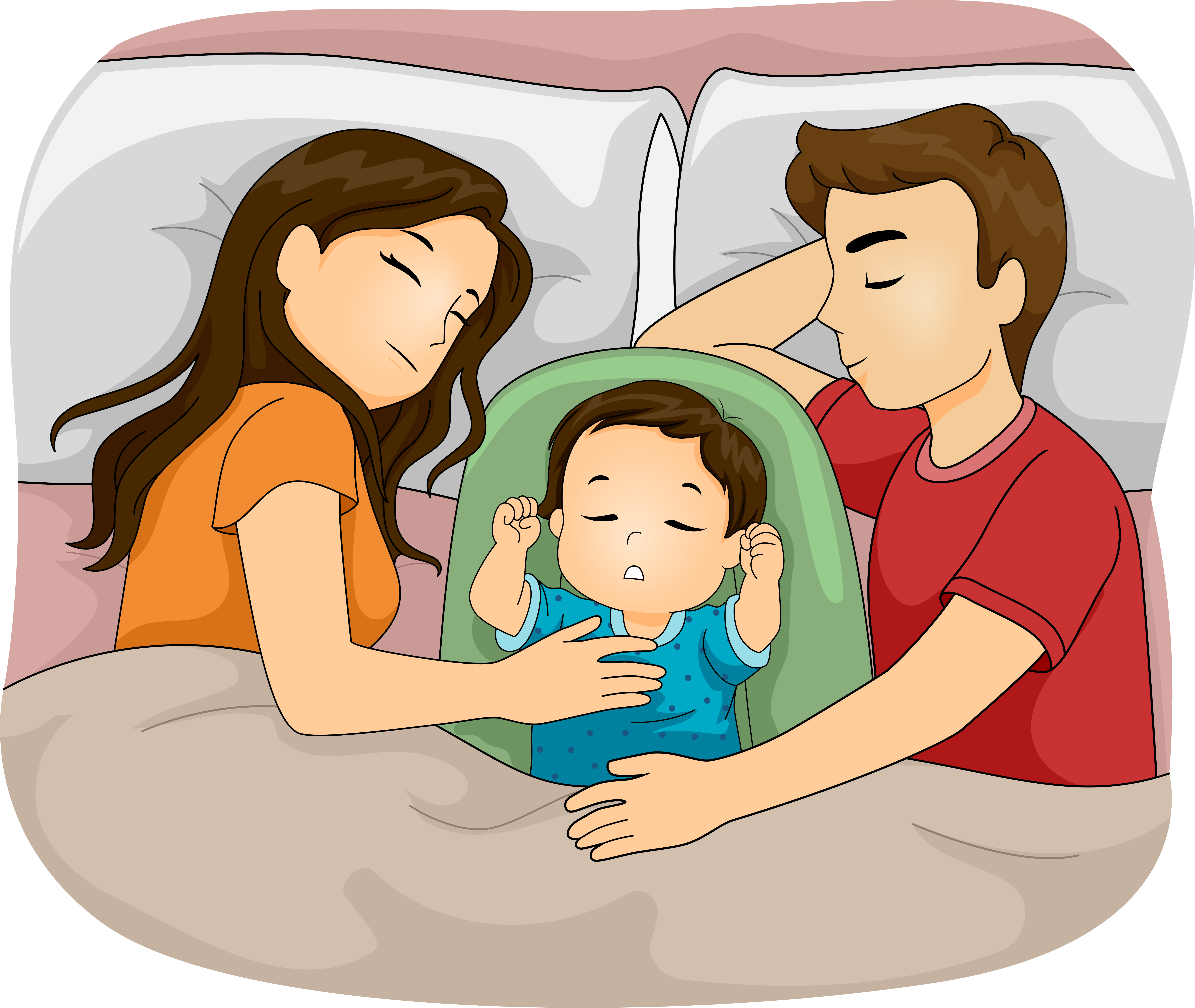 Приснилась мама отца. Совместный сон с ребенком рисунок. Сон мама папа и ребенок. Родители в кровати рисунок.